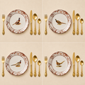 Fall Pheasant dessertborden set van 4 – vier varianten met fazantmotief