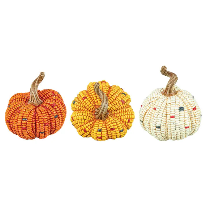 Set van 3 kleine decoratieve maïskolven